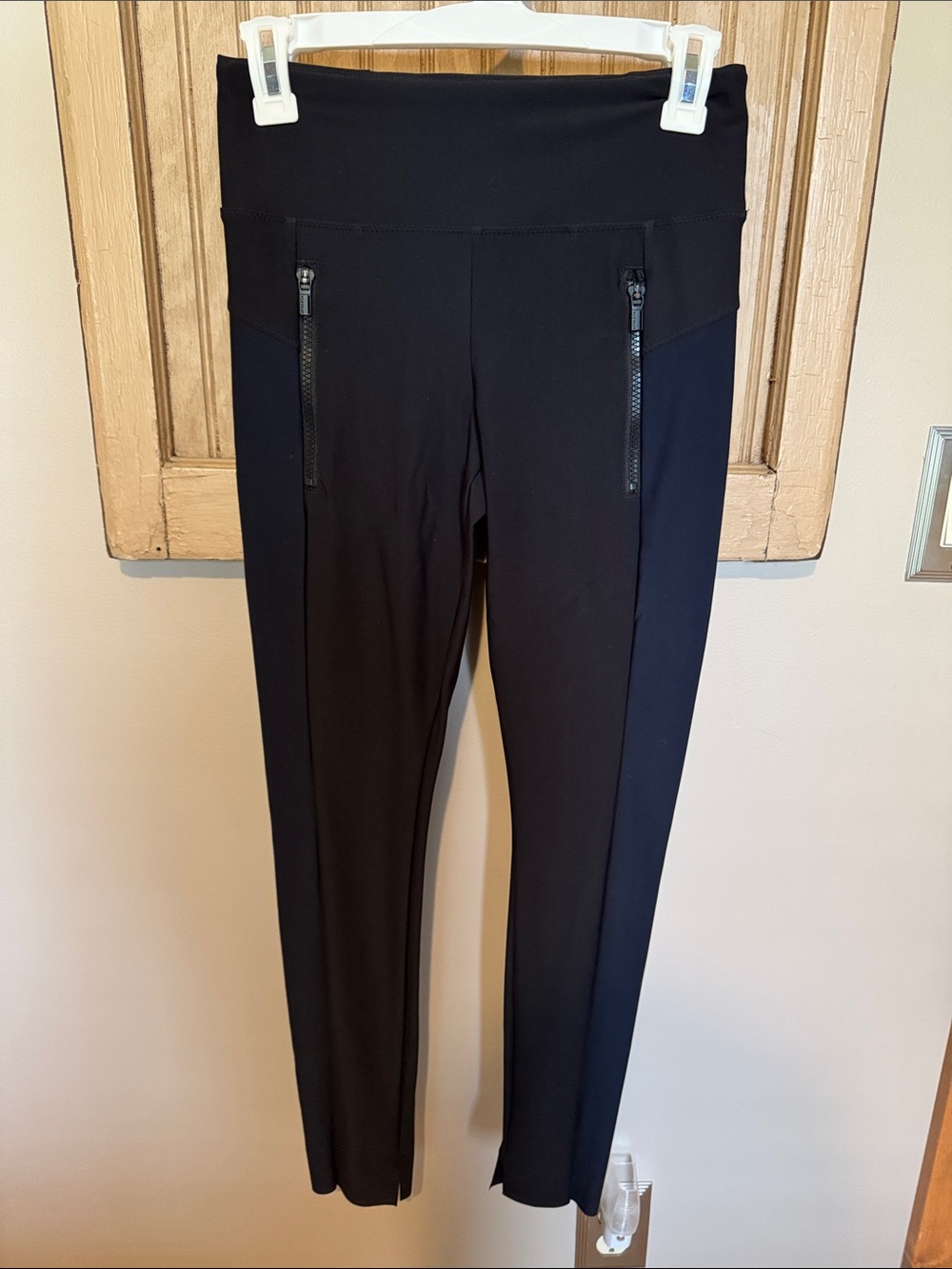 Athleta Black Slim High-Rise Ponte Leggings with Zip Pockets